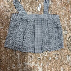 Max Studio Black and White Checkered Top